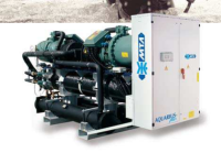 Water-cooled chillers and heat pumps with R134a
